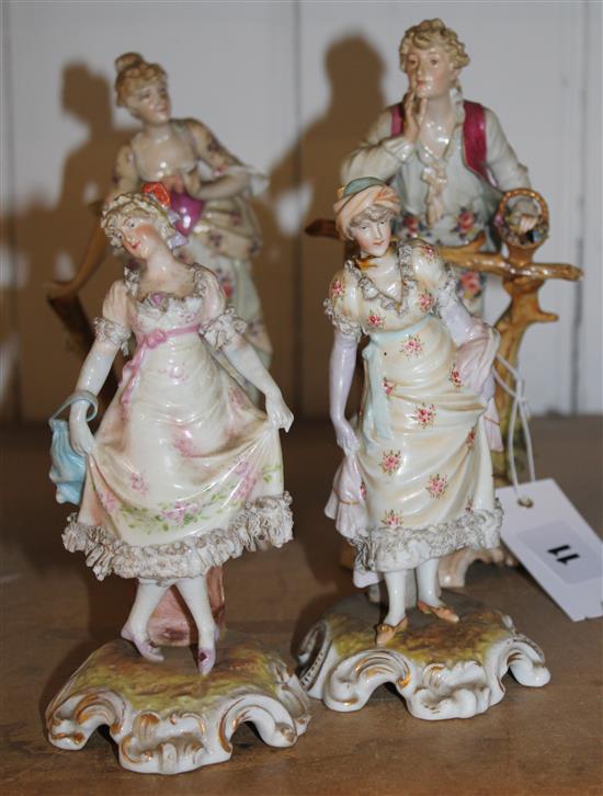 Two pairs of German figures etc.